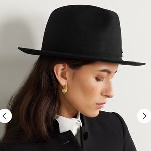 Current Season Ruslan Baginskiy Black Wool Fedora Hat, size M